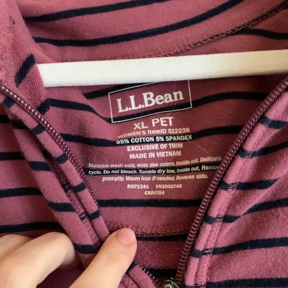 L.L. Bean Top Shirt Pullover Cotton Women Size XL P Strip Pink Outdoor - Picture 3 of 4